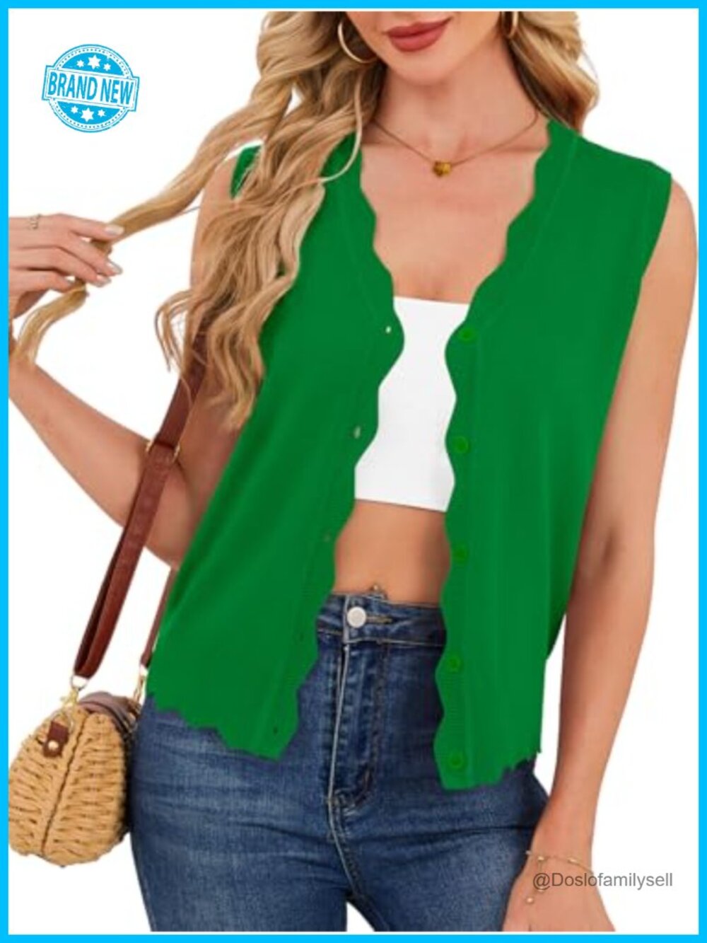 Sleeveless Knit Cardigan Vest Button Down V Neck Lightweight